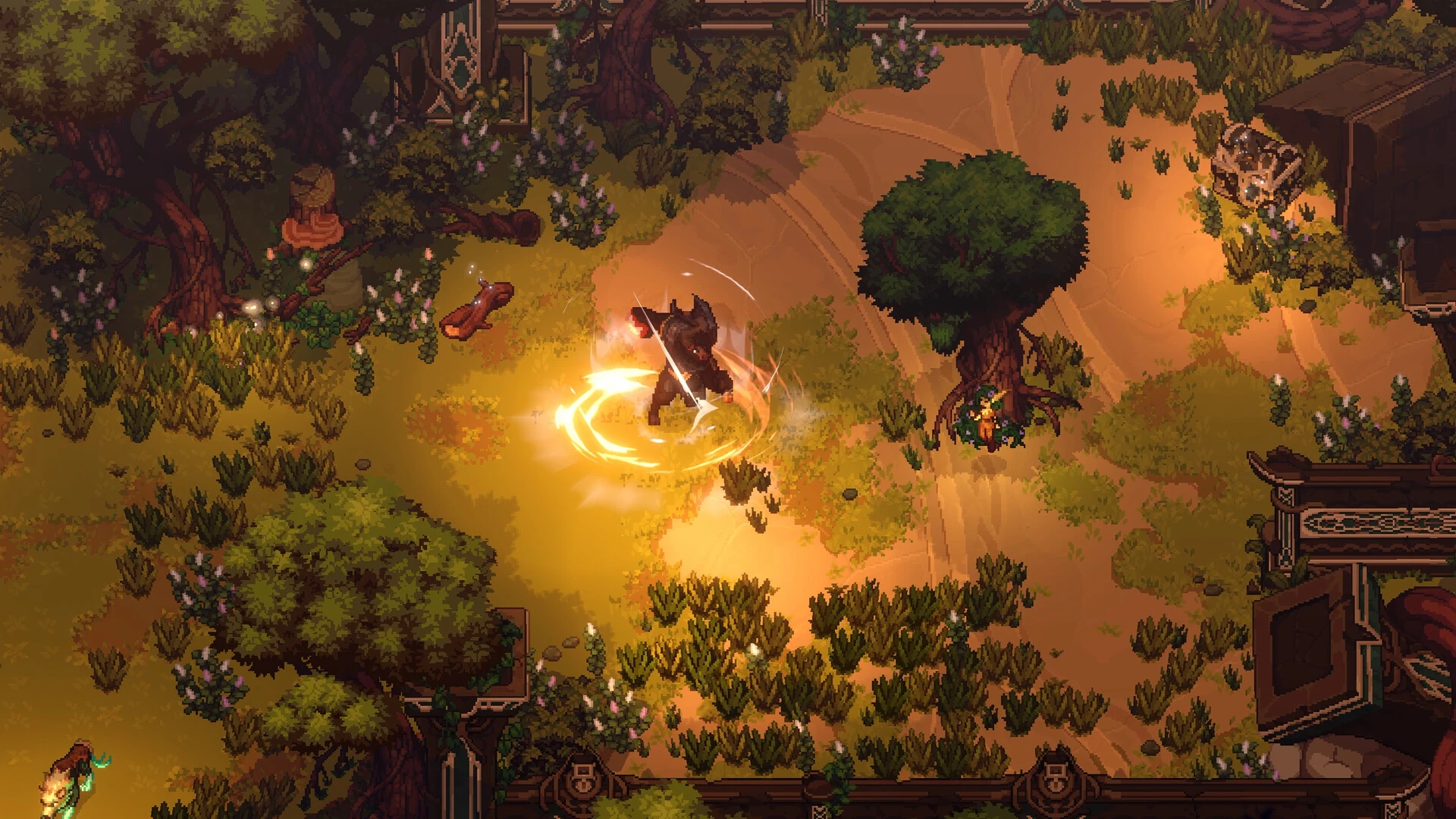 Dimraeth adventurer using a glowing attack in the open world