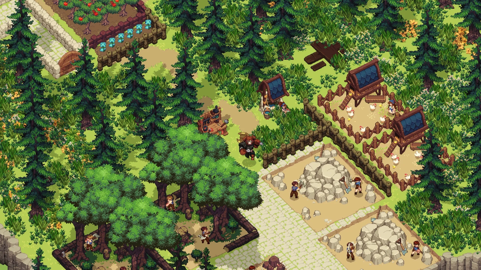Dimraeth forest homestead with farms and resource buildings